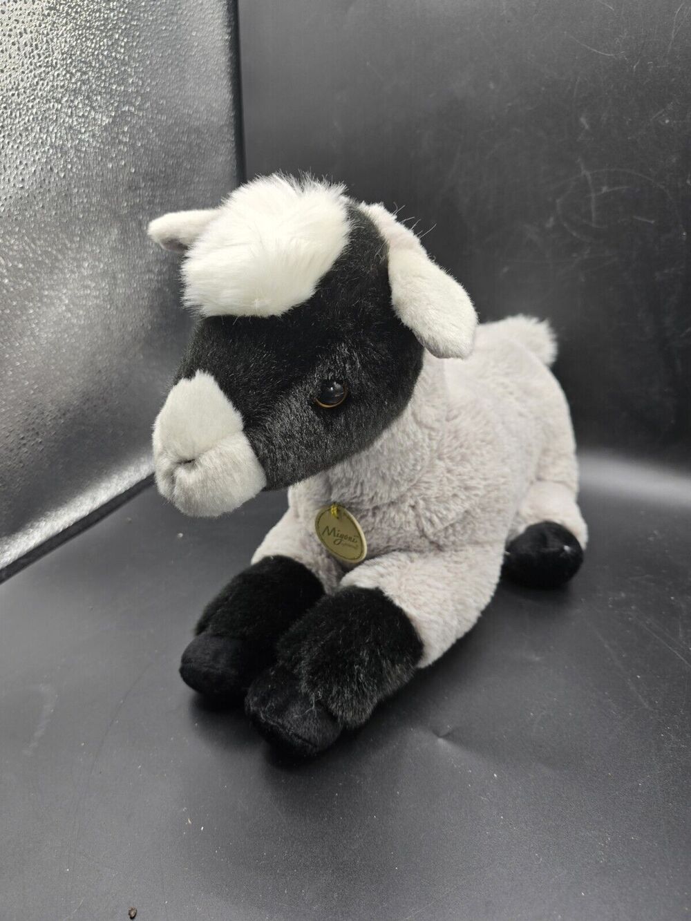 Aurora Miyoni Tots Plush Stuffed Goat Kid Gray Black Pygmy Nigerian 11 inch